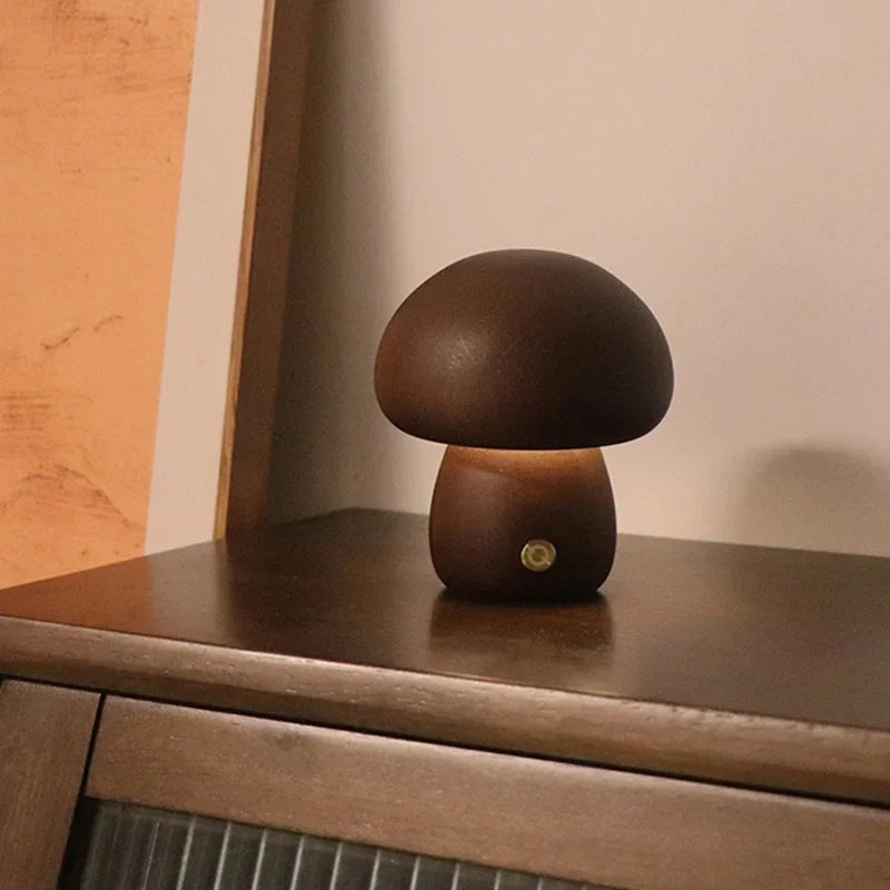Warm Ambient Mushroom LED Desk Lamp with Dimmer