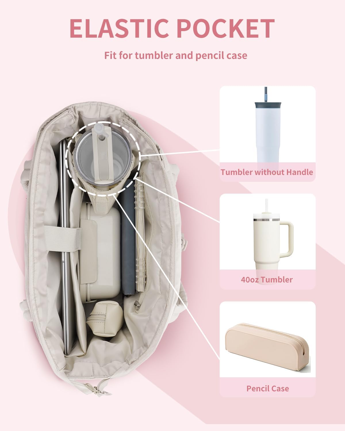 Insulated Water Bottle Tote Bag with Laptop Compartment