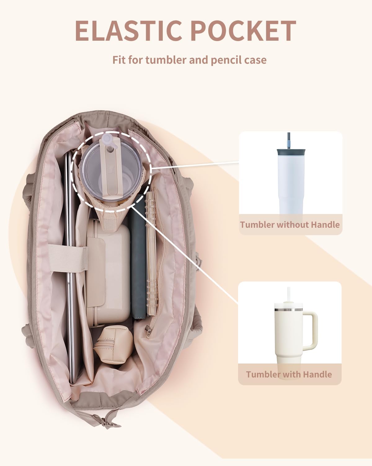 Insulated Water Bottle Tote Bag with Laptop Compartment