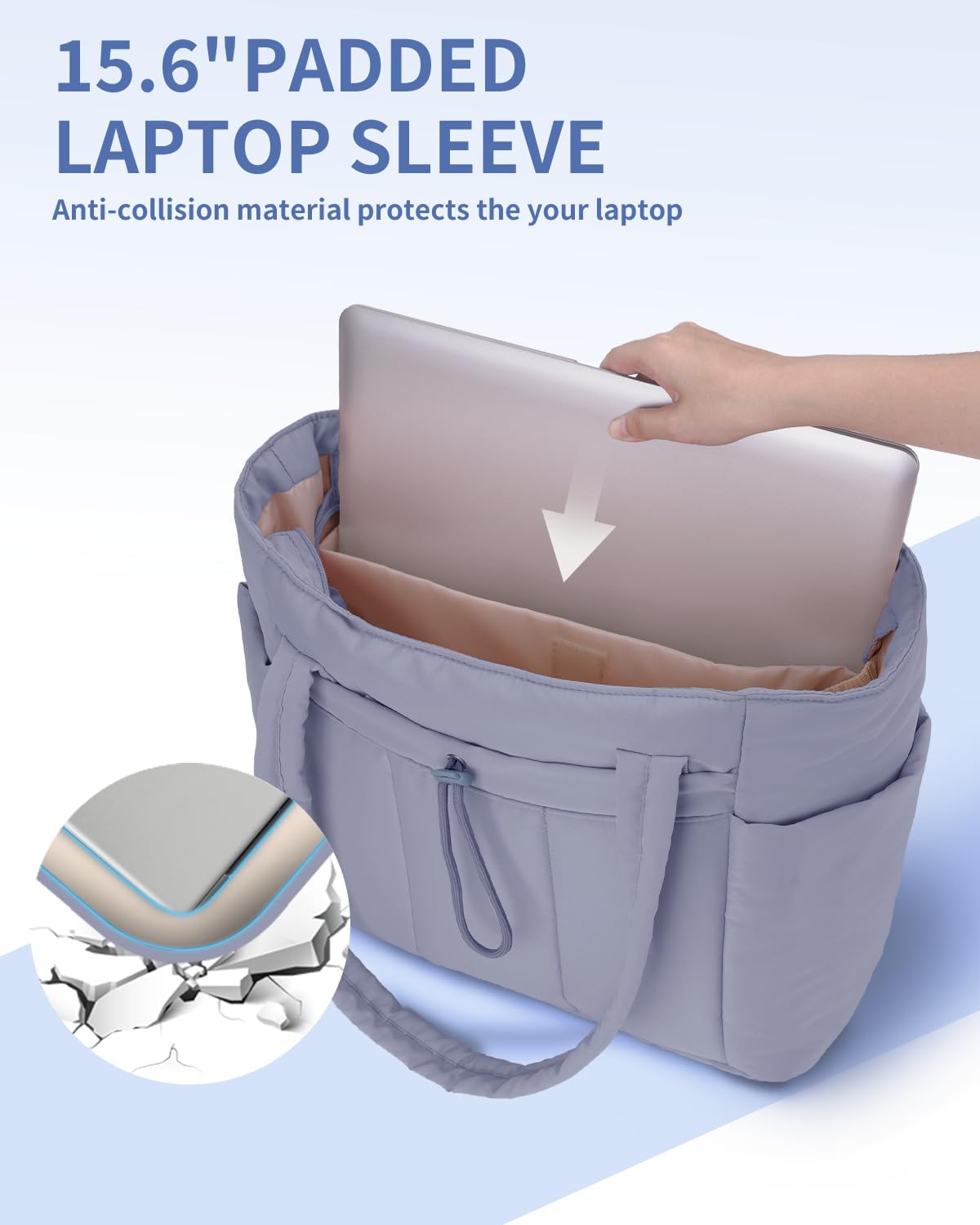 Insulated Water Bottle Tote Bag with Laptop Compartment