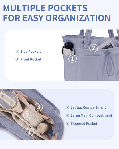 Insulated Water Bottle Tote Bag with Laptop Compartment