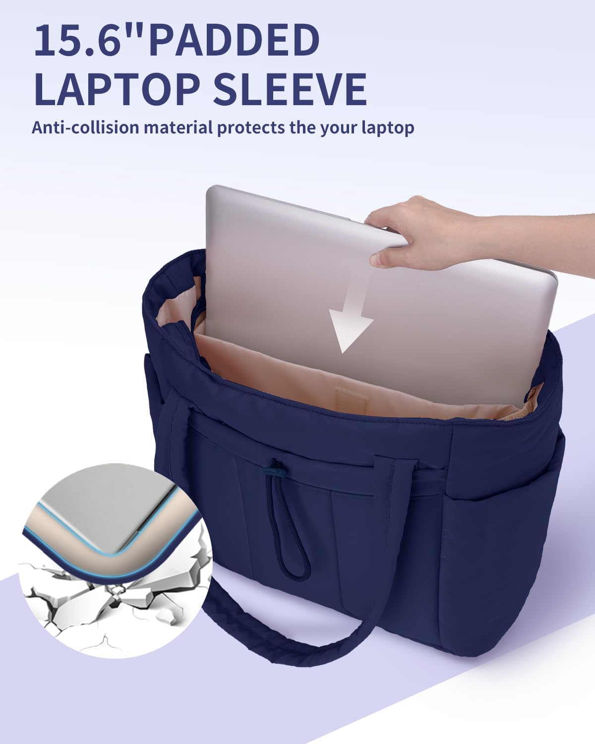 Insulated Water Bottle Tote Bag with Laptop Compartment