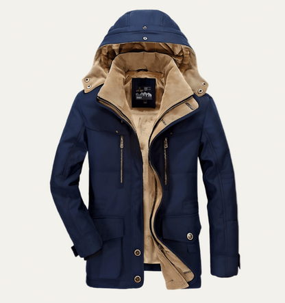 Waterproof Men's Winter Parka with Removable Hood