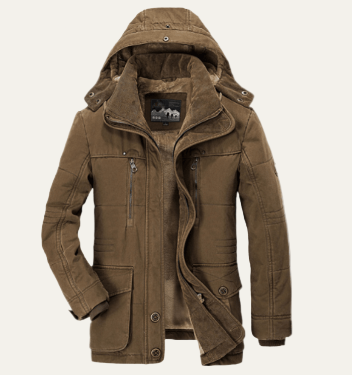 Waterproof Men's Winter Parka with Removable Hood