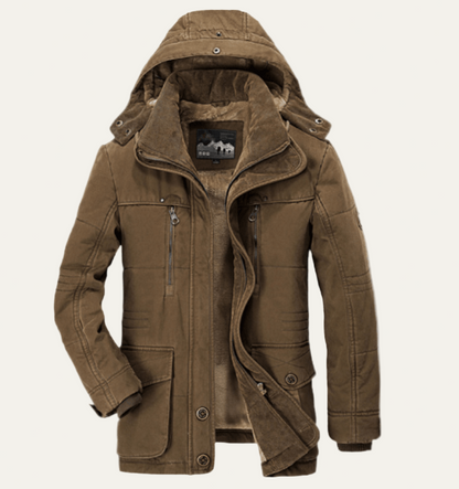 Waterproof Men's Winter Parka with Removable Hood