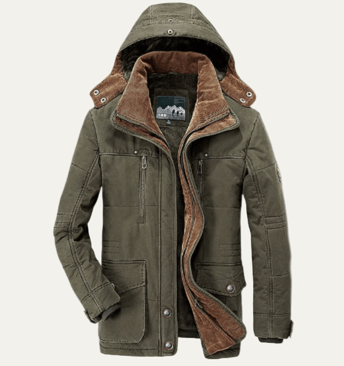Waterproof Men's Winter Parka with Removable Hood