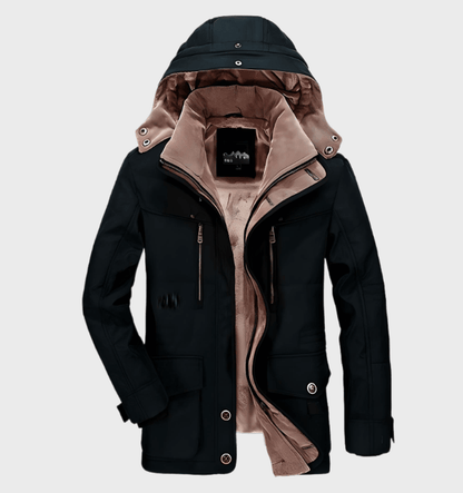 Insulated Mens Parka Coat with Hood