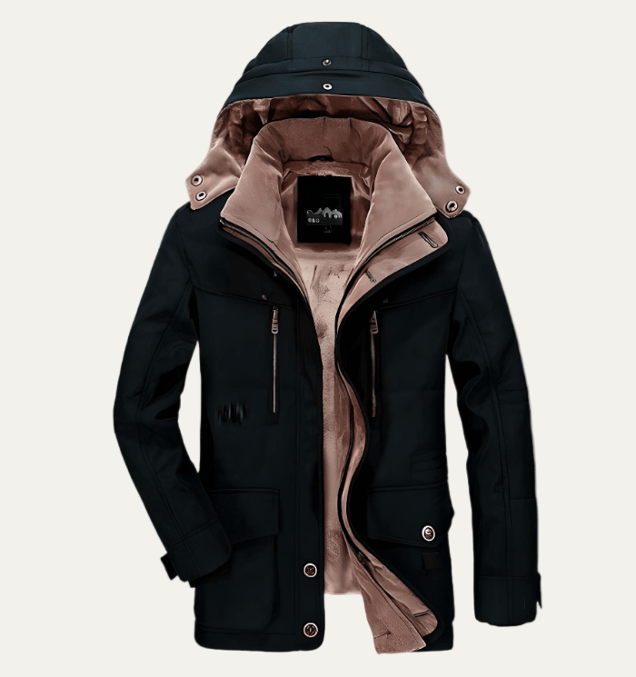 Waterproof Men's Winter Parka with Removable Hood