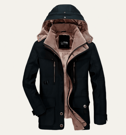 Waterproof Men's Winter Parka with Removable Hood