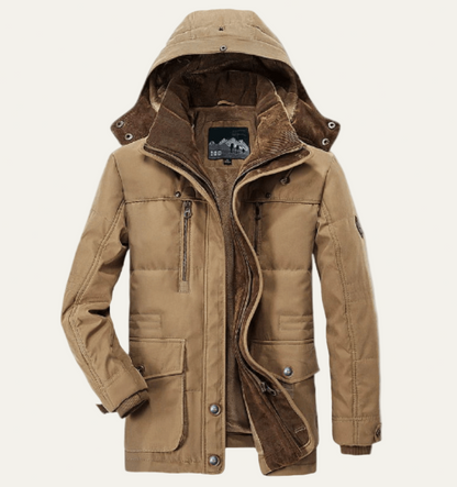 Waterproof Men's Winter Parka with Removable Hood - OutfitLondon