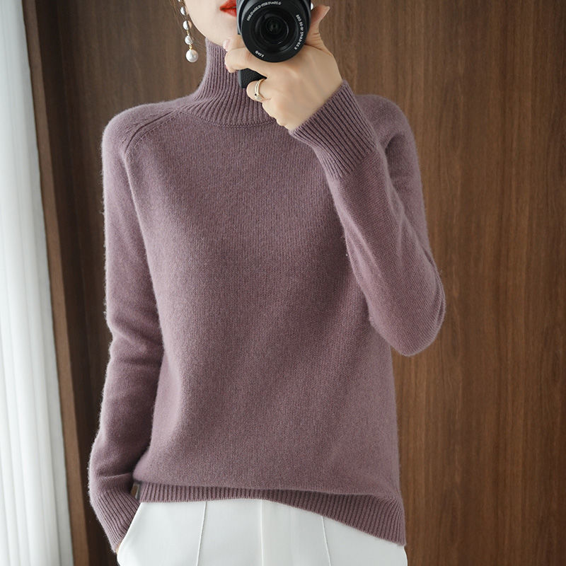 Cozy Women's Turtleneck Sweater Celeste