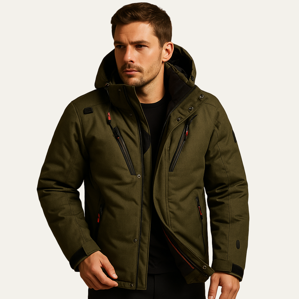 Men's Padded Waterproof Winter Bomber Jacket