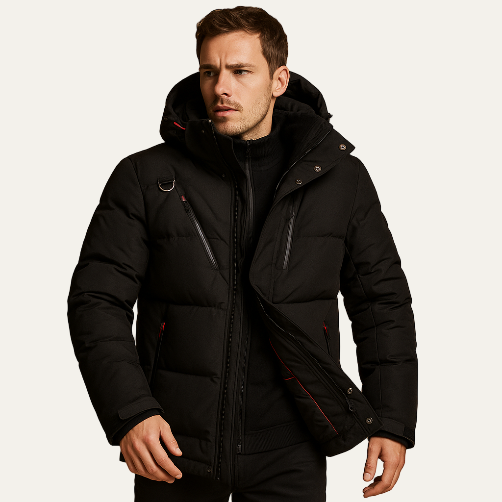 Men's Padded Waterproof Winter Bomber Jacket
