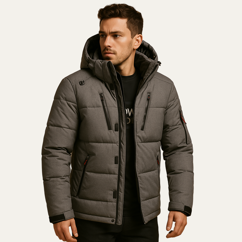 Men's Padded Waterproof Winter Bomber Jacket