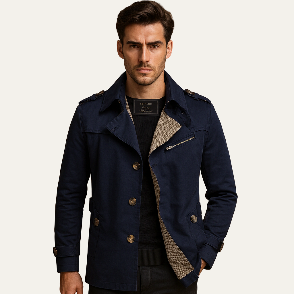 Classic Double Breasted Long Trench Coat