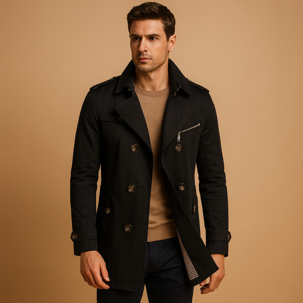 Waterproof Men's Classic Long Coat - OutfitLondon