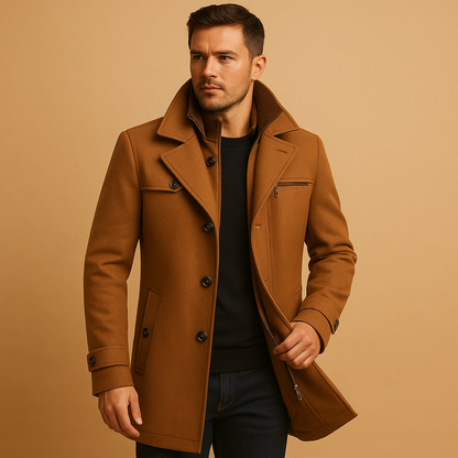 Waterproof Insulated Men's Winter Coat with Adjustable Sleeves