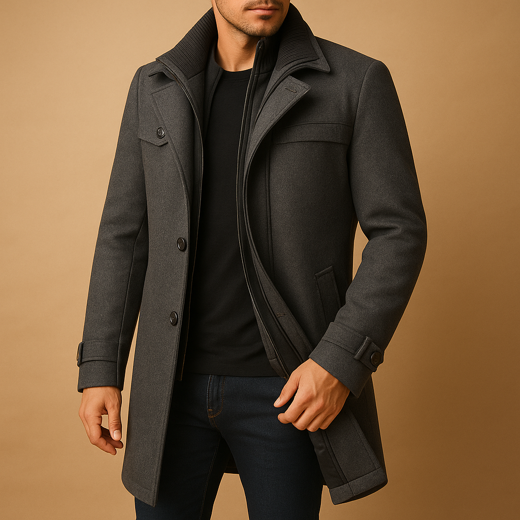 Waterproof Insulated Men's Winter Coat with Adjustable Sleeves