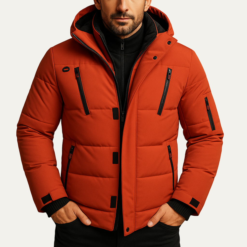 Warm Quilted Mens Winter Car Coat