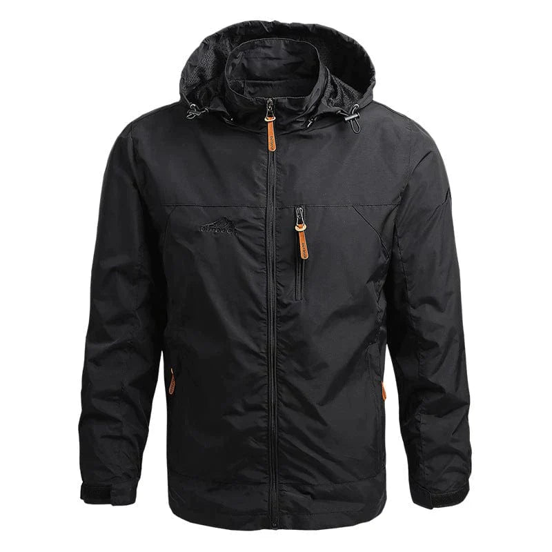Breathable Men's Rain Jacket with Hood - OutfitLondon