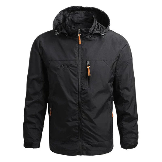 Breathable Men's Rain Jacket with Hood - OutfitLondon