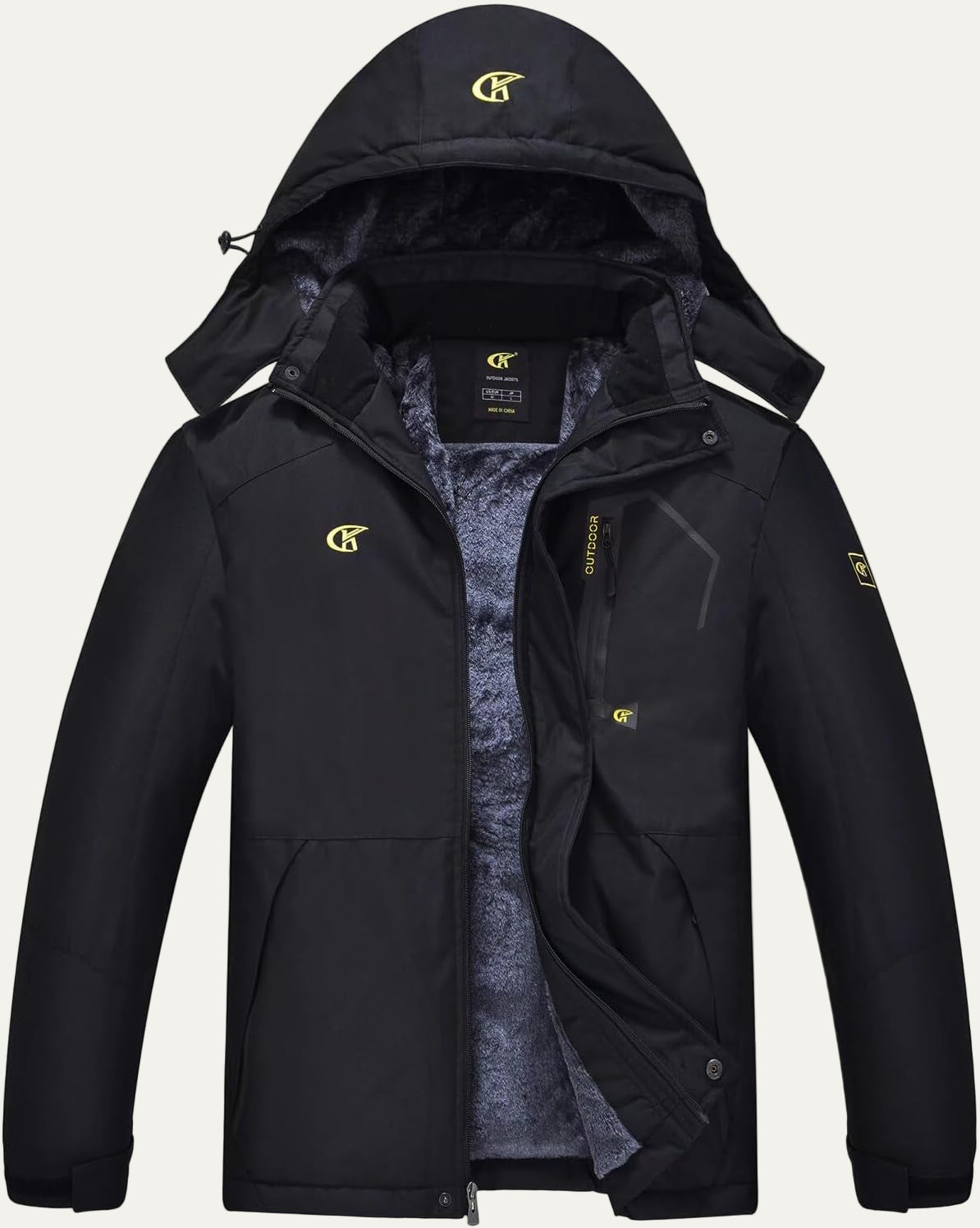 Men's Synthetic Fur Trimmed Padded Coat - OutfitLondon
