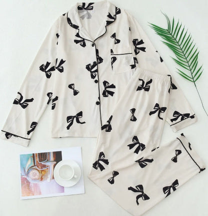 Soft Cozy Pajama Set with Long Sleeve Top - OutfitLondon