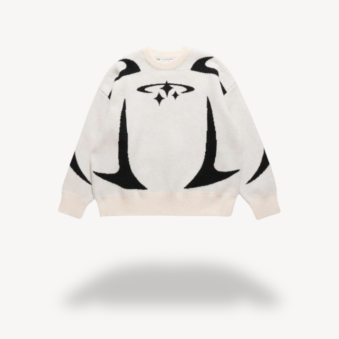 Casual Graphic Pullover Crew Sweater