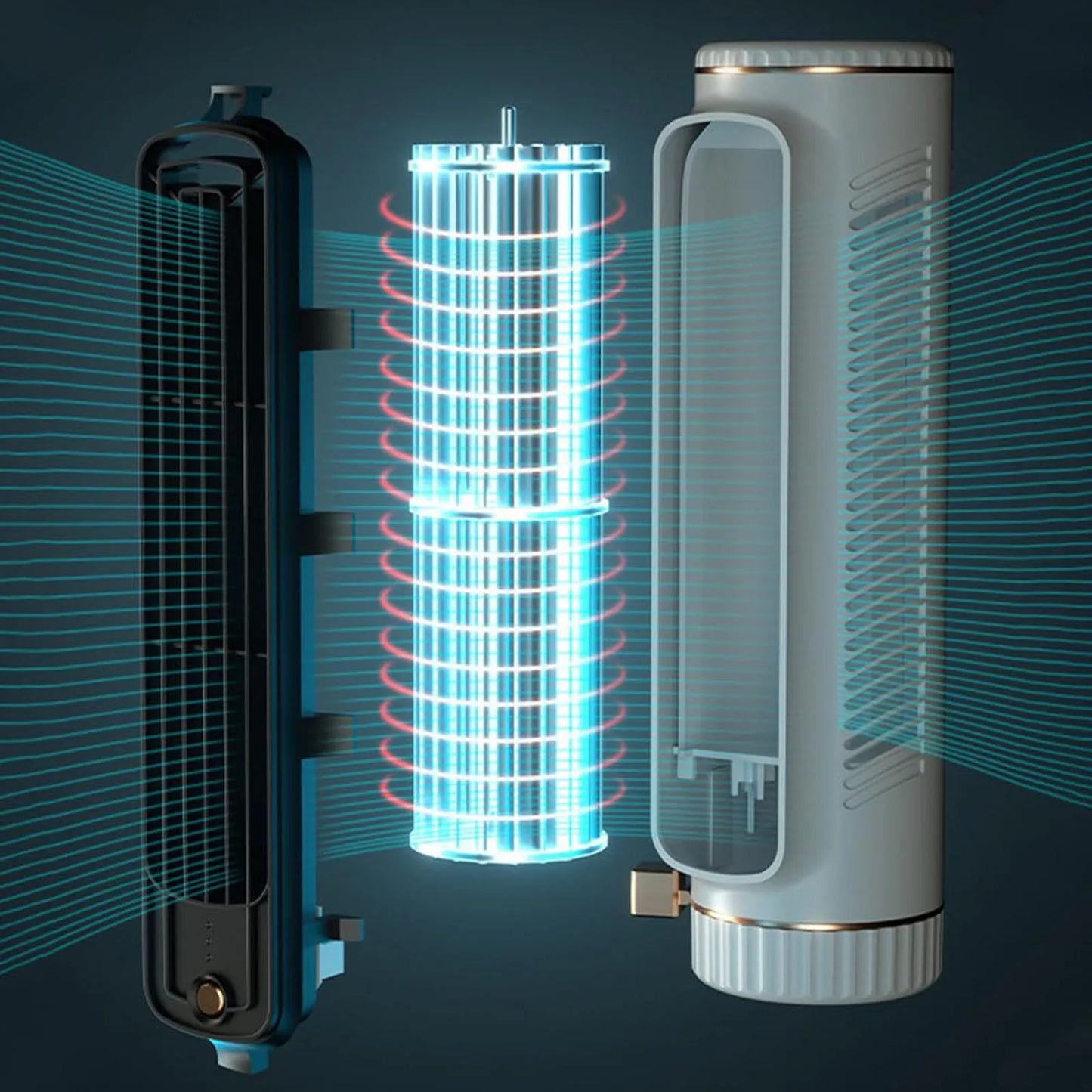Bladeless Portable Tower Fan for Personal Cooling