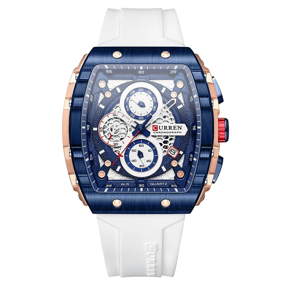 Classic Mens Leather Chrono Watch