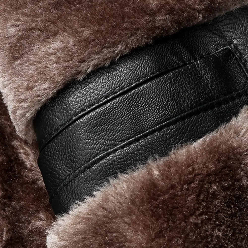 Warm Faux Fur Leather Coat Jacket