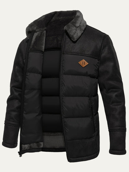 Warm Padded Parka Jacket with Faux Fur Hood