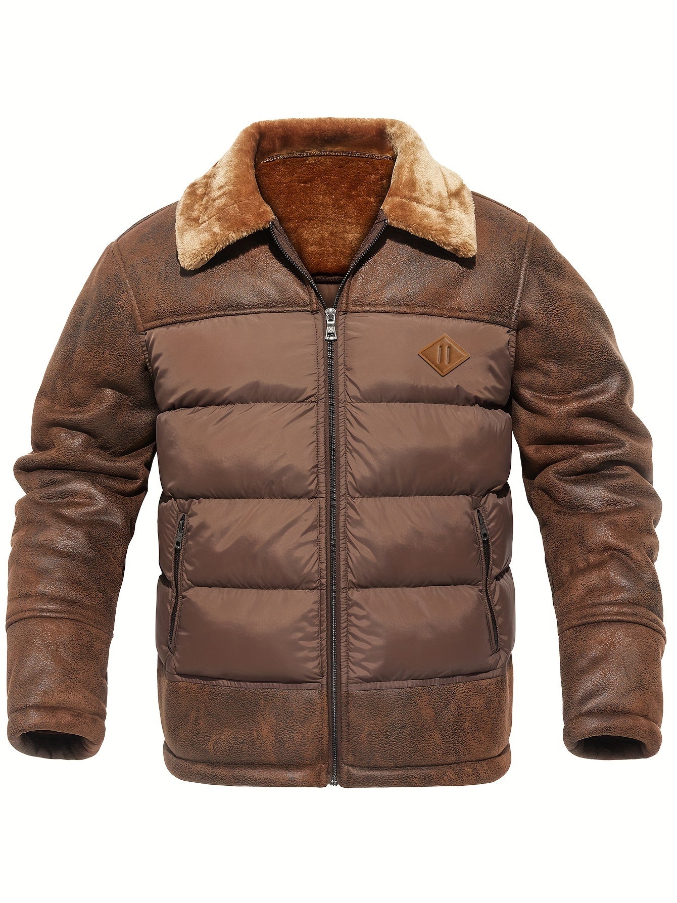 Warm Padded Parka Jacket with Faux Fur Hood