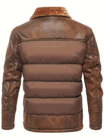 Warm Padded Parka Jacket with Faux Fur Hood