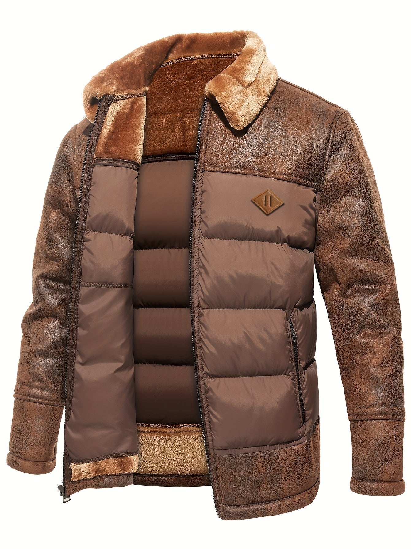 Warm Padded Parka Jacket with Faux Fur Hood