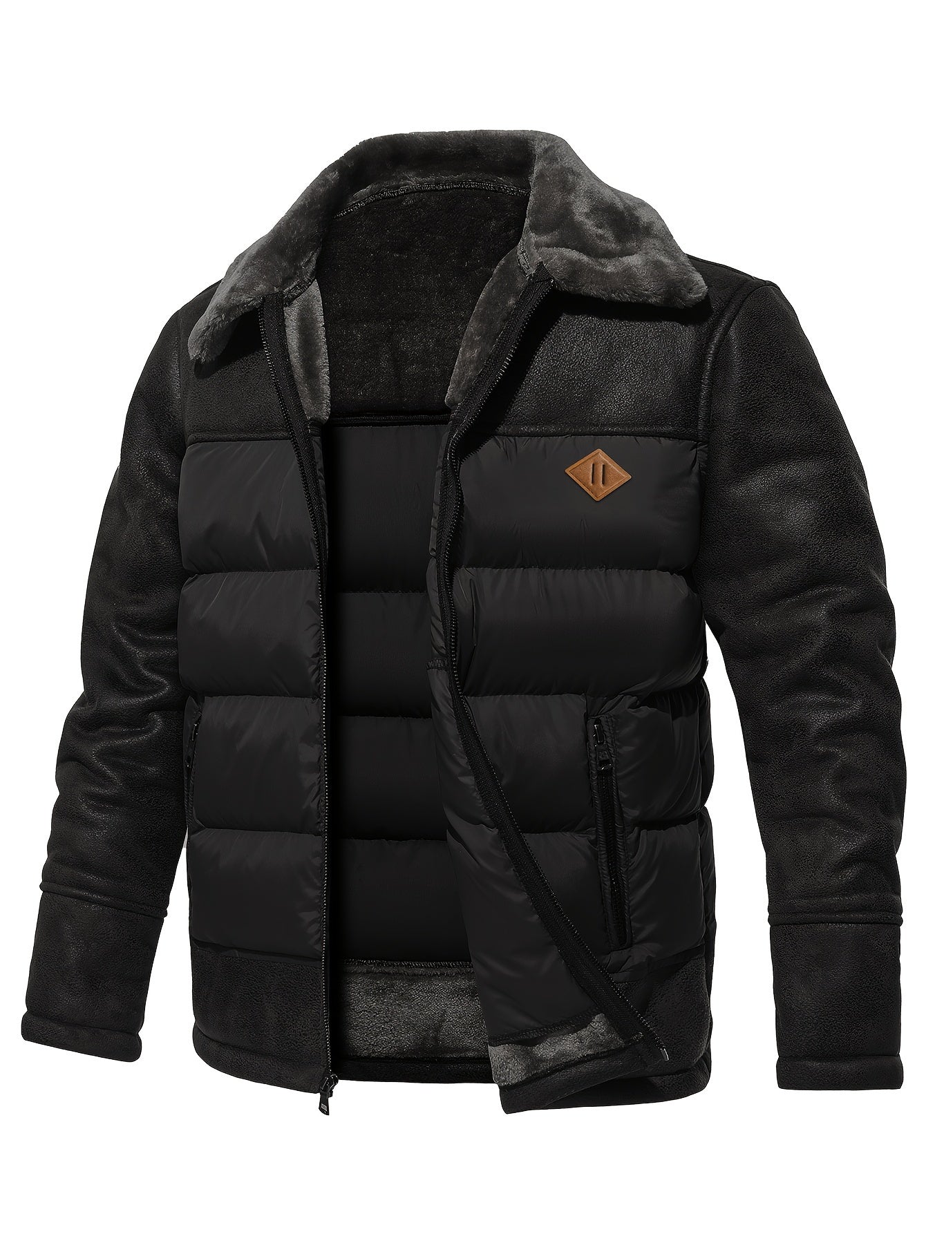 Warm Padded Parka Jacket with Faux Fur Hood
