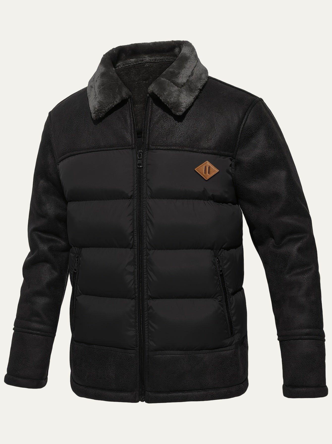 Warm Padded Parka Jacket with Faux Fur Hood