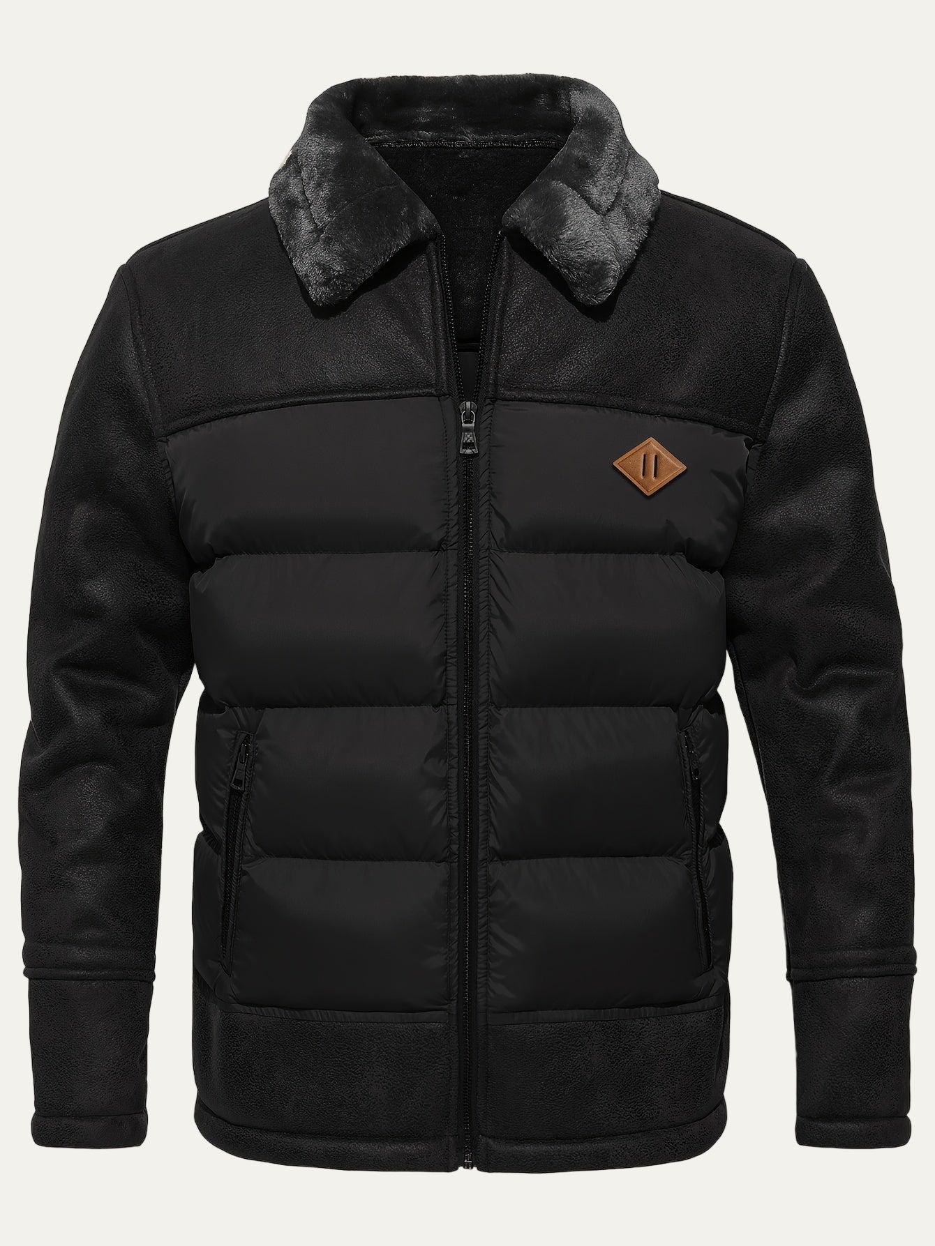 Warm Padded Parka Jacket with Faux Fur Hood - OutfitLondon