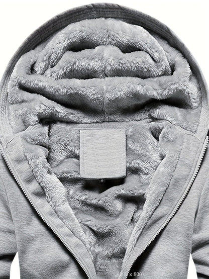 Warm Waterproof Fleece Lined Mens Hoodie Jacket