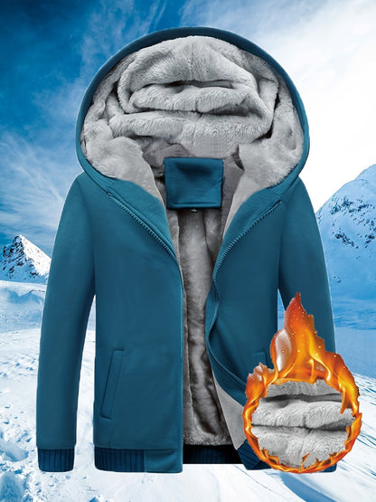 Cozy Fleece Hooded Winter Coat - Dario - OutfitLondon