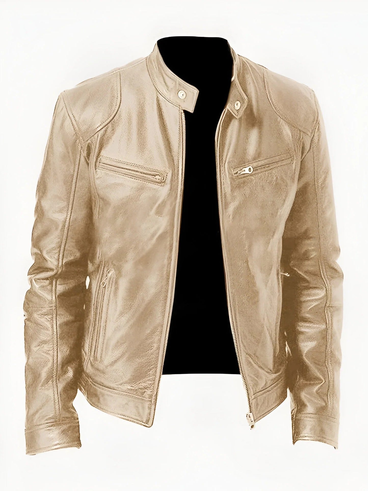 Classic Men's Black Leather Biker Jacket - OutfitLondon