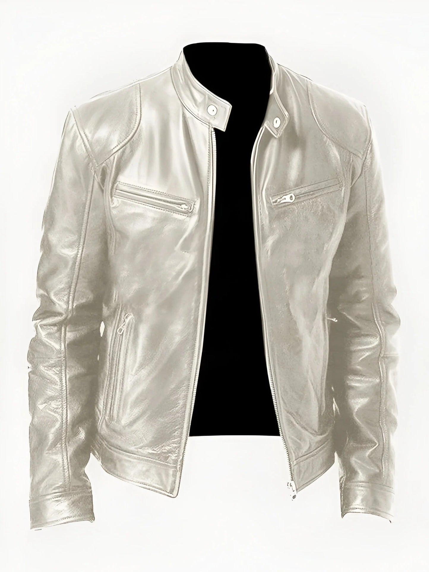 Classic Men's Black Leather Biker Jacket