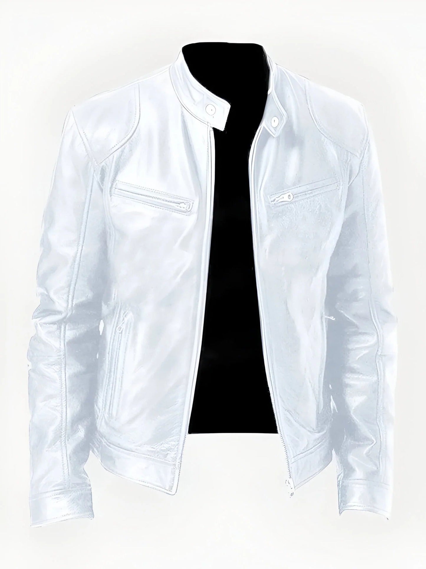 Classic Men's Black Leather Biker Jacket