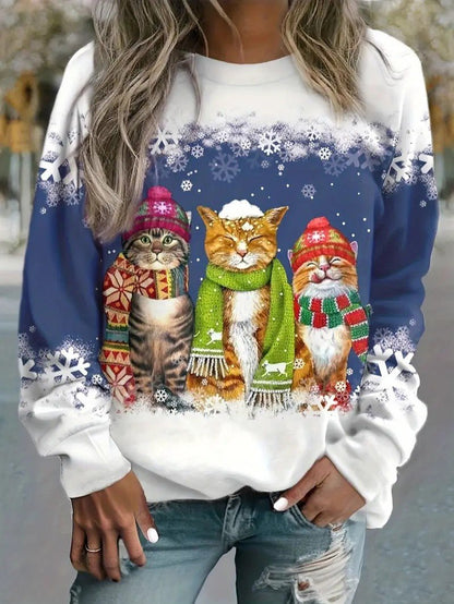 Cozy Holiday Kitty Graphic Sweatshirt