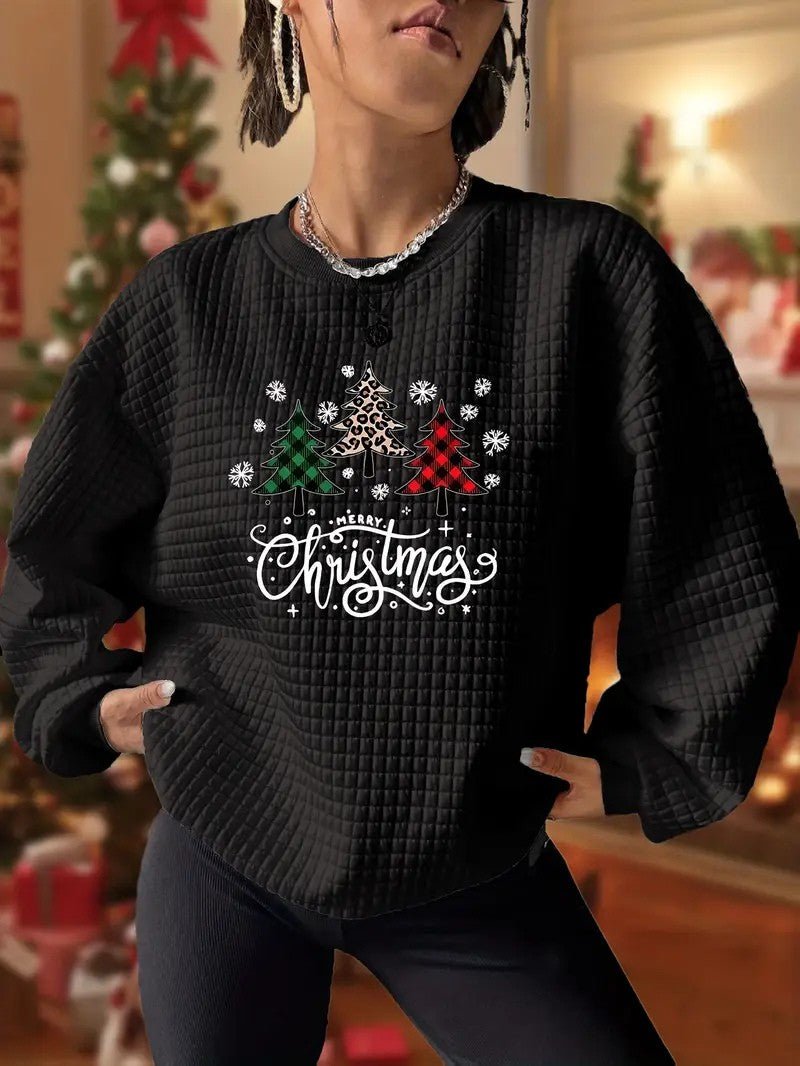 Festive Holiday Tree Sweatshirt for Women