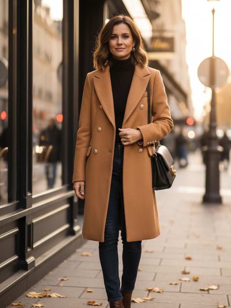 Women's Timeless Double Breasted Coat - OutfitLondon