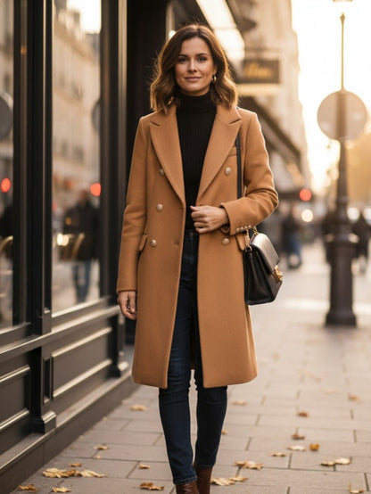 Women's Timeless Double Breasted Coat - OutfitLondon