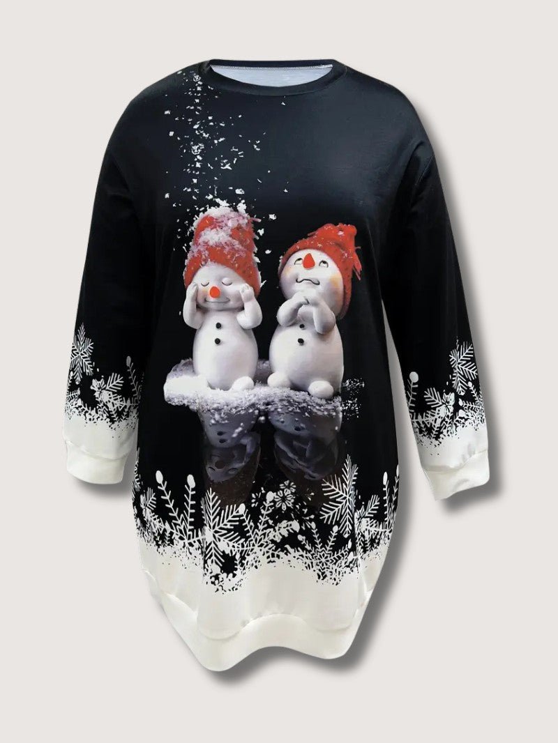 Ladies' Festive Snowman Graphic Sweatshirt