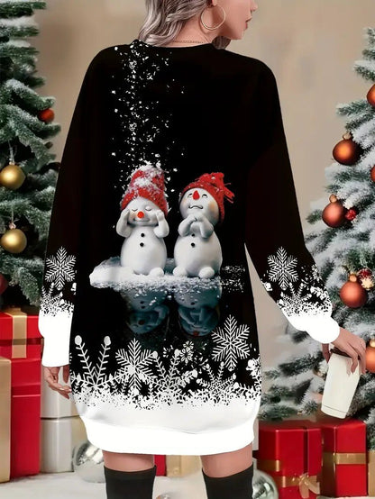 Ladies' Festive Snowman Graphic Sweatshirt