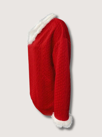 Soft Plush V-Neck Holiday Sweater